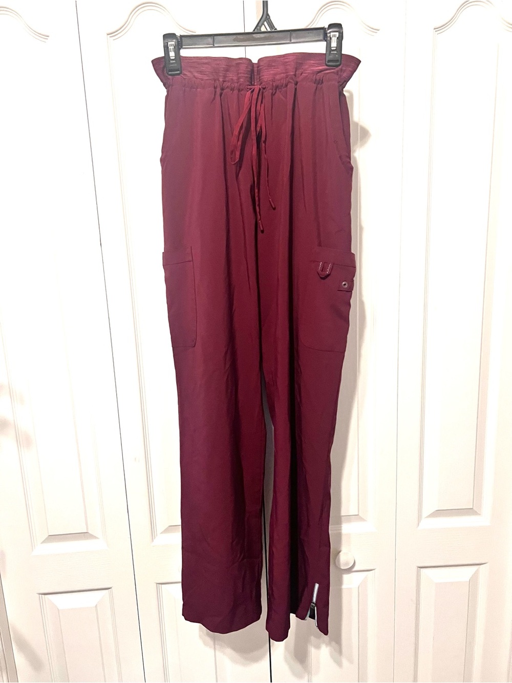 Urbane Burgundy Drawstring Cargo Pants